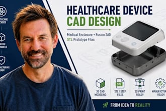 healthcare device cad, medical enclosure, fusion 360 stl prototype files cad stl