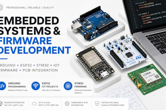 develop arduino esp32 stm32 firmware and embedded systems, ble, uart, spi, i2c