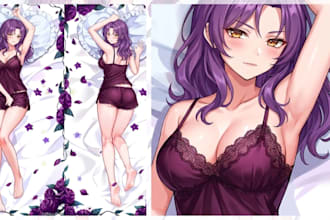 draw anime merch dakimakura vtuber fanart sfw nsfw body pillow illustration