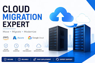 migrate apps, servers, and databases to the cloud AWS, azure, or google cloud