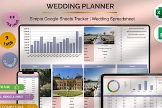 create a professional google sheets wedding planner and event management tracker