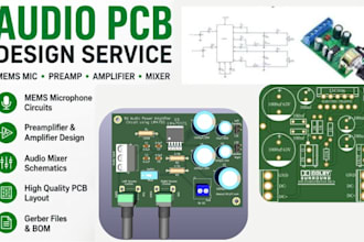 design audio pcb with mems mic, pream, amplifier and mixer circuits