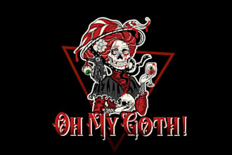 do amazing skull horror halloween logo with illustration