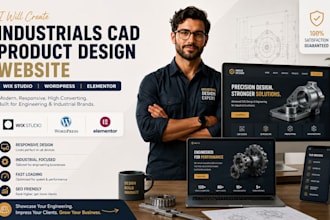 create industrials cad product design website wix studio wordpress elementor