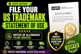 file  US trademark notice of allowance or statement of use