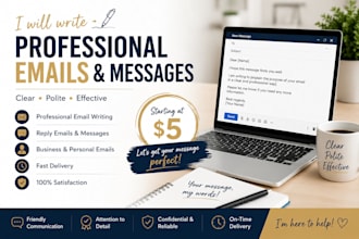 write professional emails and messages in english