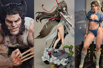 3d print and paint anime figure, action figure 3d miniature stl in 4k 8k resin