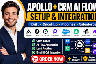 setup zoho pollo drift oncehub ploomes salesforce aircall mailchimp CRM ai flow