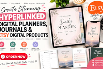 make hyperlinked digital planners, journals and etsy digital products