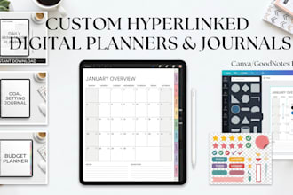 make hyperlinked digital planners, journals and etsy digital products