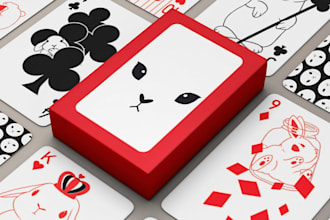 design custom playing cards poker deck game cards, blackjack and card box mockup