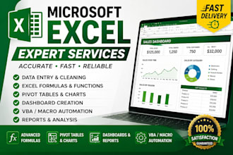 create advanced excel spreadsheets, formulas, and dashboards