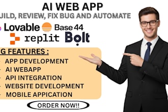 build or fix vibe coding web apps with base44 replit ai bolt loveable automation