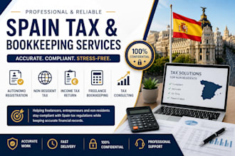 handle spanish autonomo registration, non resident tax and bookkeeping