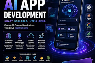 develop ai mobile app, ai saas app, chatgpt app, and ai automation solution