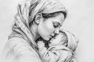 draw realistic pencil sketch portrait, face sketch and hand drawn art