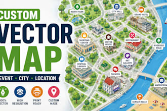 design a custom vector map, event map, city map, location map or site plan