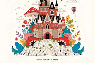 create illustrated fairytale book cover