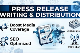 write and distribute a professional press release for PR and media coverage
