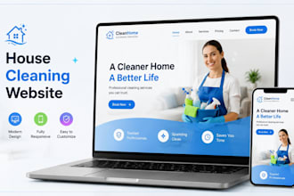 design, redesign, clone a professional house cleaning website for your business