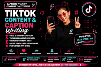 write viral tiktok captions and content ideas for your brand