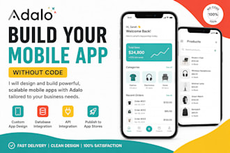 build mvp mobile app using glide airtable softr adalo expert, appsheet,adalo