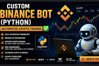build python crypto trading bot for binance bybit  mecc api strategy