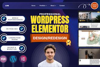 wordpress elementor pro design or redesign  elementor pro website development