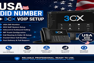 provide USA did number with 3cx setup and only  usa did number