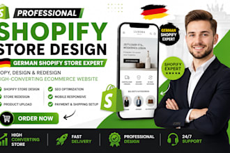 copy, design, redesign germany shopify store, shopify ecommerce website