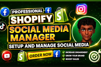 be your social media manager, shopify virtual assistant or store content manager