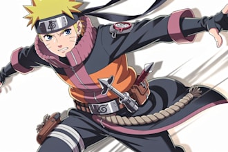 draw you or your oc in naruto boruto style drawing