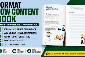 format and publish journal planner and activity book on amazon and kindle kdp