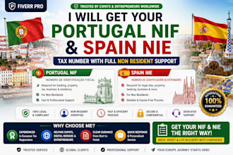get your portugal nif and spain nie tax number with non resident support