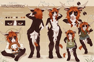 draw furry ref sheet fursona ref sheet anthro fursona oc character design