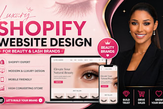 design lash shopify website, beauty and eyelash business shopify store design