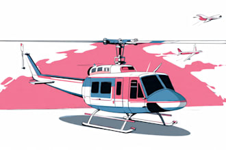 draw helicopter , airplane , aircraft , into a vector