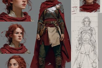 draw dnd character art, fantasy art or character backstory