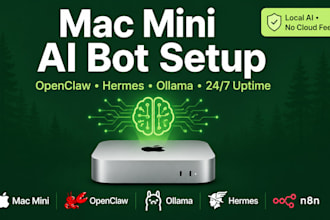 setup install openclaw ai bot mac mini hermes agent ollama n8n mac mini hermes