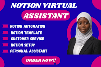 your notion virtual assistant for notion setup, automation and templates