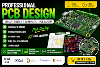 design pcb, circuit design, schematic, pcb layout and gerber files