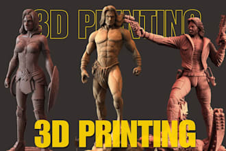 sculpt high quality 3d characters figurines for 3d printing