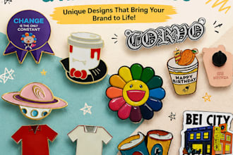 design a lovely and professional enamel pin in 12 hours