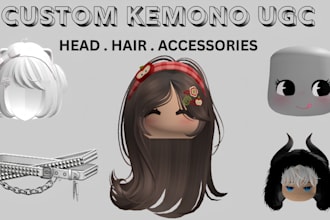 create custom roblox ugc hair, kemono heads and furry accessories