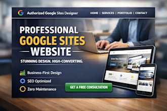 design a professional google sites business website with domain connection