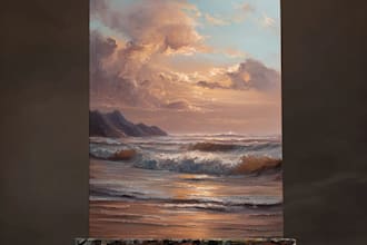 paint a real oil painting on canvas