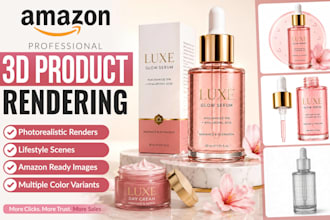 create a photorealistic 3d product modeling and mockup for amazon images