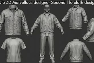 do second life 3d clothing modeler uv mapping glb, clo 3d marvellous designer