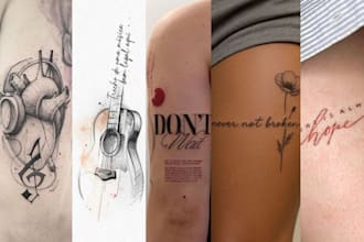 create tattoo sketch with arabic urdu english calligraphy