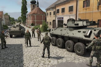 design a complete arma reforger server with custom mods